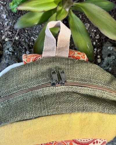 bunjil hemp backpack closeup shot