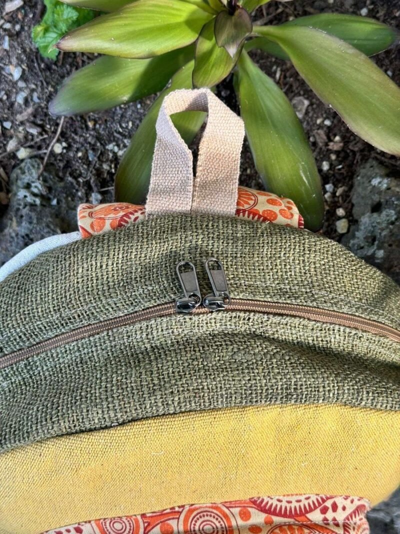 bunjil hemp backpack closeup shot