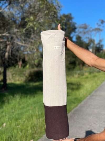 half brown yoga mat cover