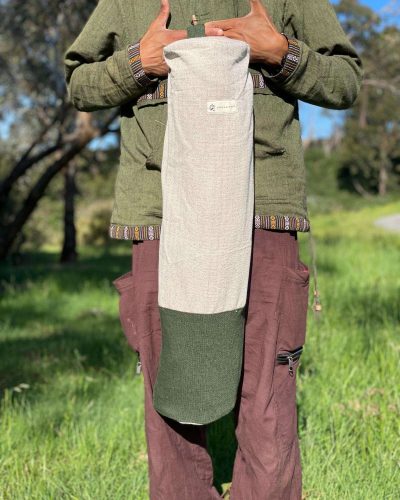half green yoga mat cover