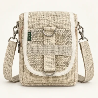 beige hemp side bag