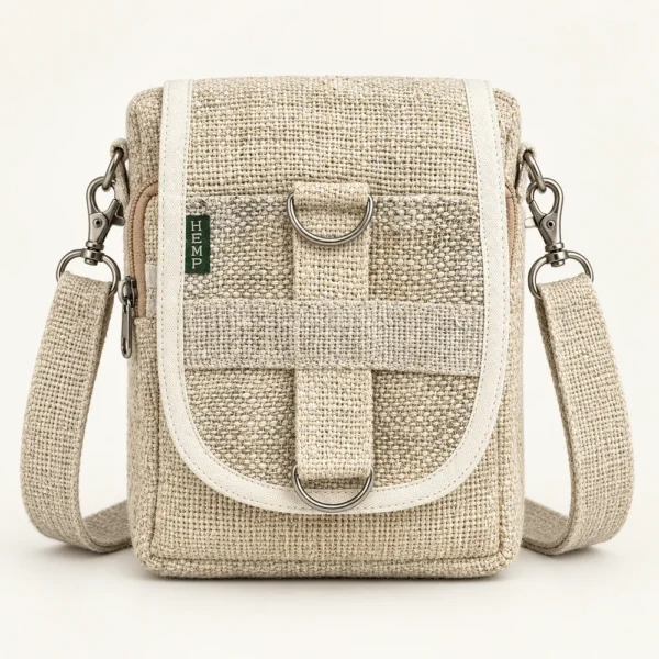 beige hemp side bag
