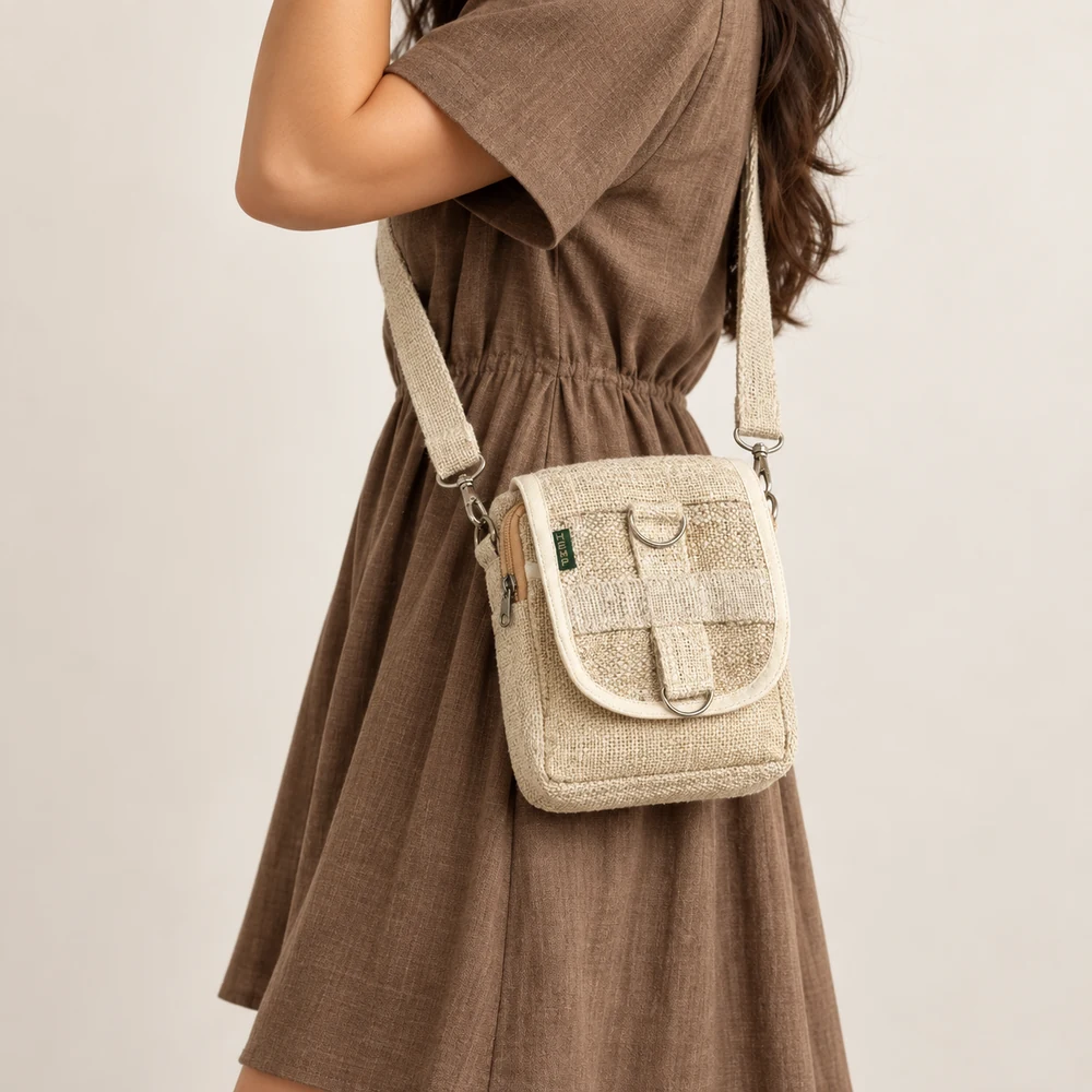 Hemp beige side back carry