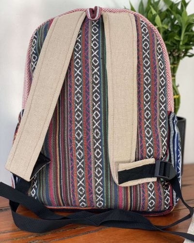 back view of skull printed backpack
