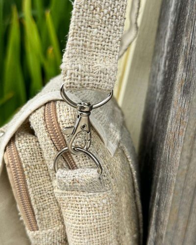 beige hemp side bag adjustable strap