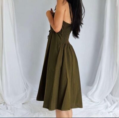 dark green dress side