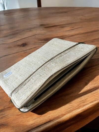 beige hemp laptop sleeve for 13 inch laptops