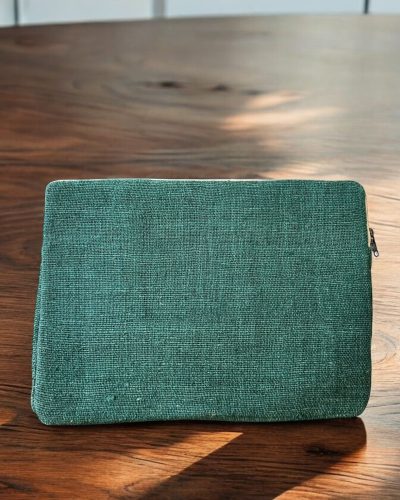 pure hemp laptop sleeve for mac in green color