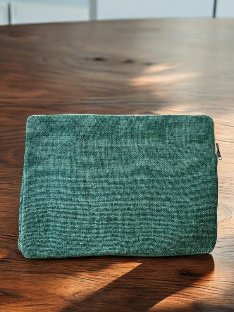 pure hemp laptop sleeve for mac in green color