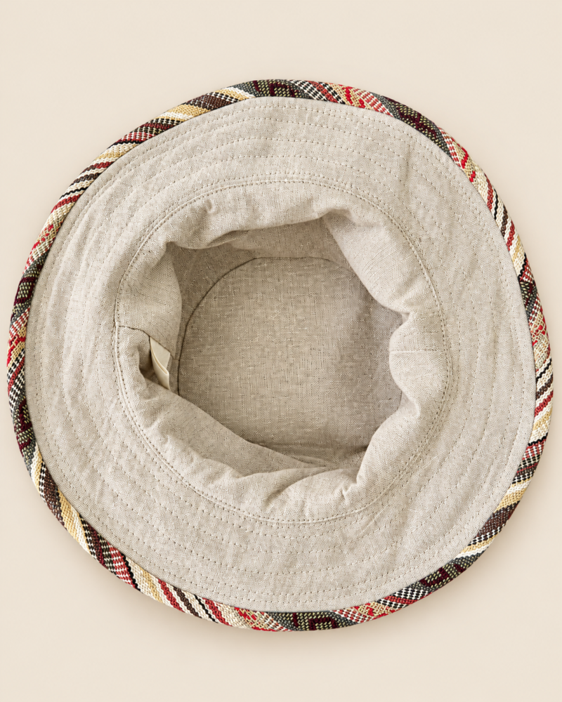 Beige safari sun hat inside