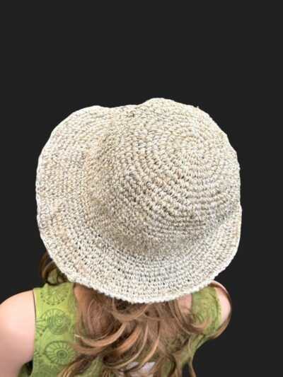 Crochet Hemp Hat - Beige - Image 2