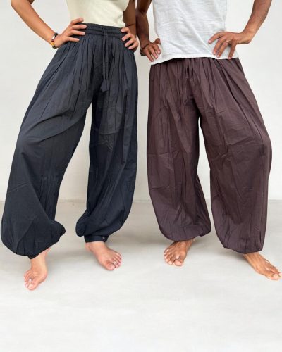 Models wearing black & brown cotton trouser, Hand-made in Nepla