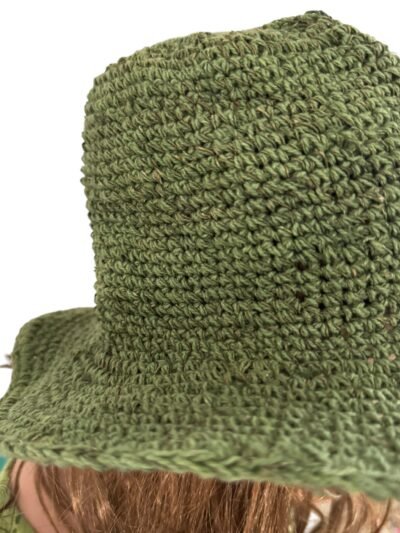 Green Crochet Hemp Hat - Image 2