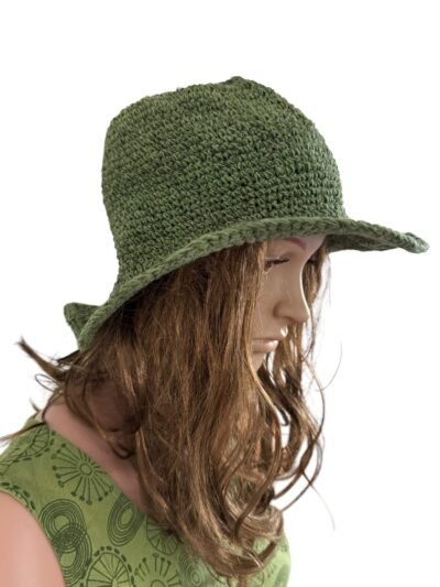 Green Crochet Hemp Hat - Image 4