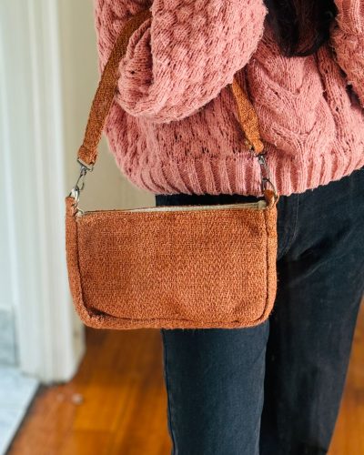 Orange everlasting hemp side bag