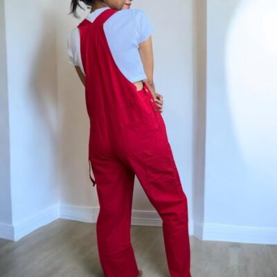 Solid Cotton Overalls - Image 3