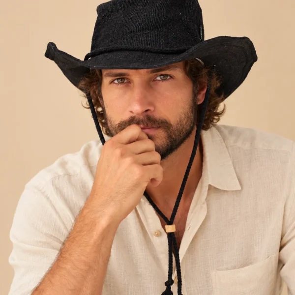 Black KTM Hemp Safari Hat with Chin Strap