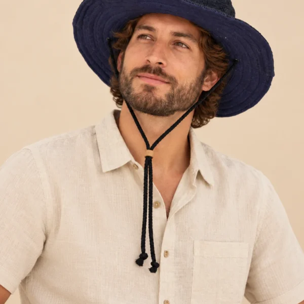 Navy Blue KTM Hemp Safari Hat with Chin Strap