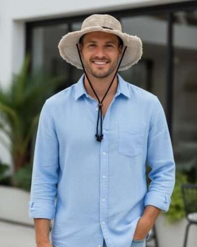 Beige Cruiser Hemp Hat with String - Stylish Protection for Travel & Sunny Days - Image 8