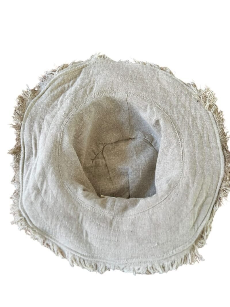 inner view of beige hemp cruiser hat