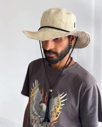 boy styling beige KTM safari hemp hat with string