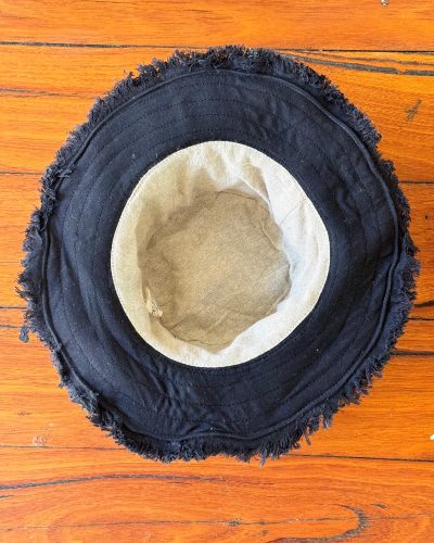 inner view of black hemp cruiser hat