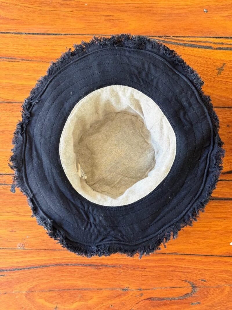 inner view of black hemp cruiser hat