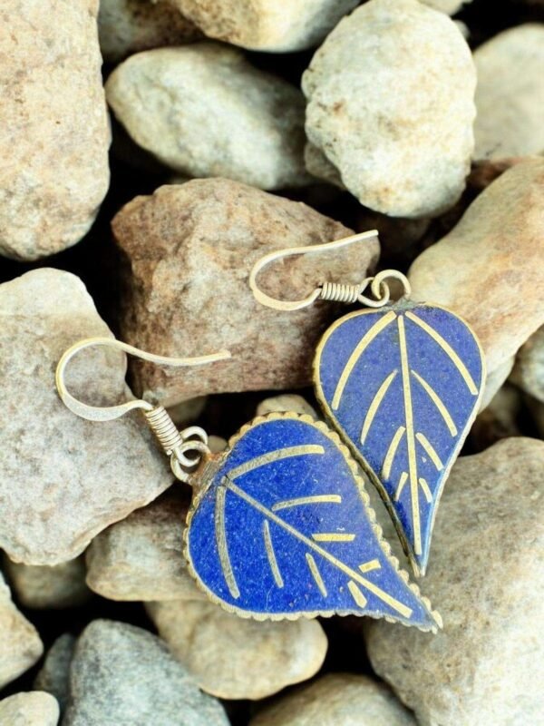 blue leaf earring