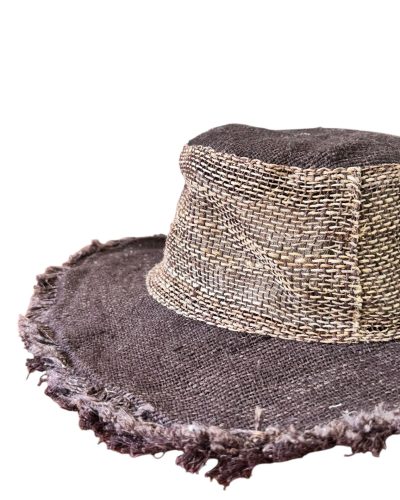brown cruiser hemp hat with closeup view