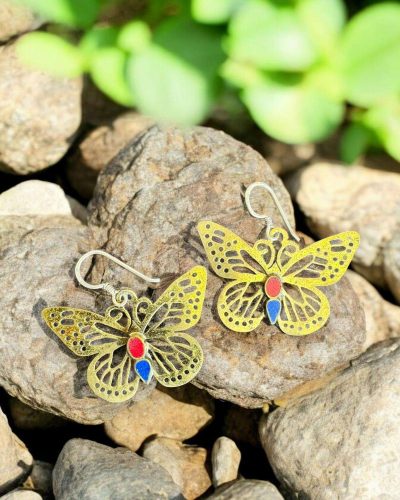gold butterfly earrings