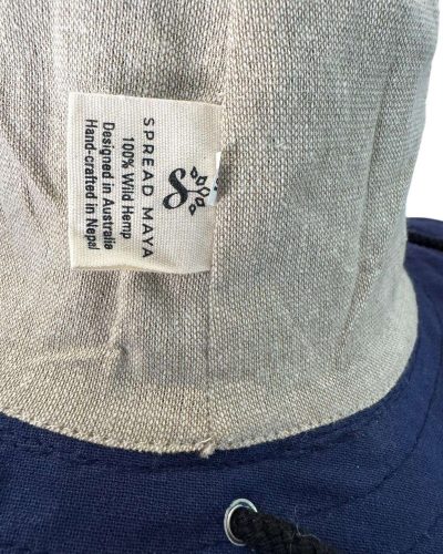 product tag of spread maya on a hemp hat