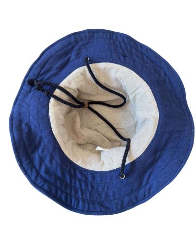 blue KTM safari hemp hat with drawstring