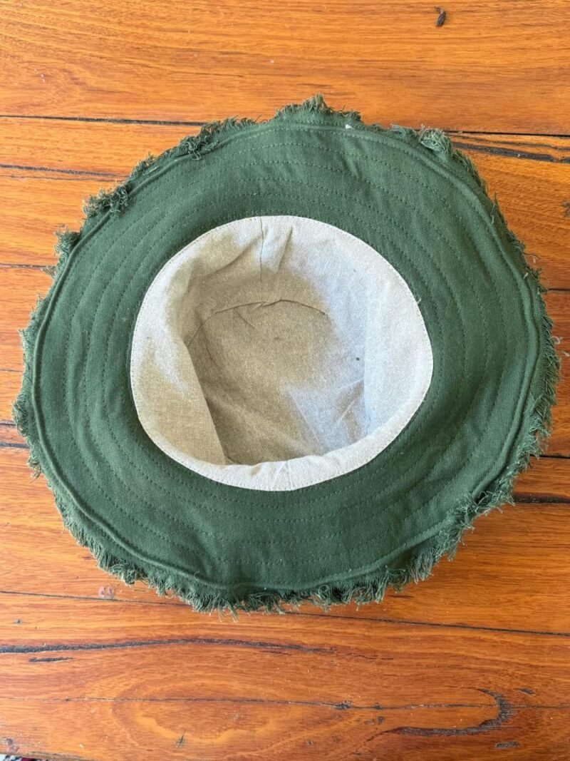 inner view of green hemp cruiser hat