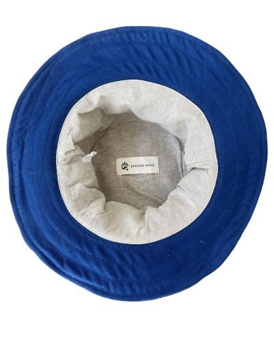 inner view of navy blue wide brim hemp hat by spread maya