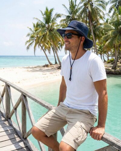 KTM Safari Hat with String: Navy Blue