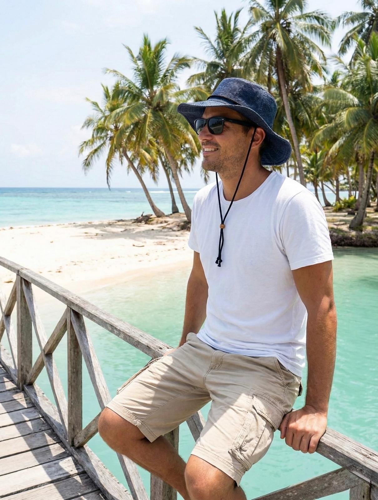 KTM Safari Hat with String: Navy Blue