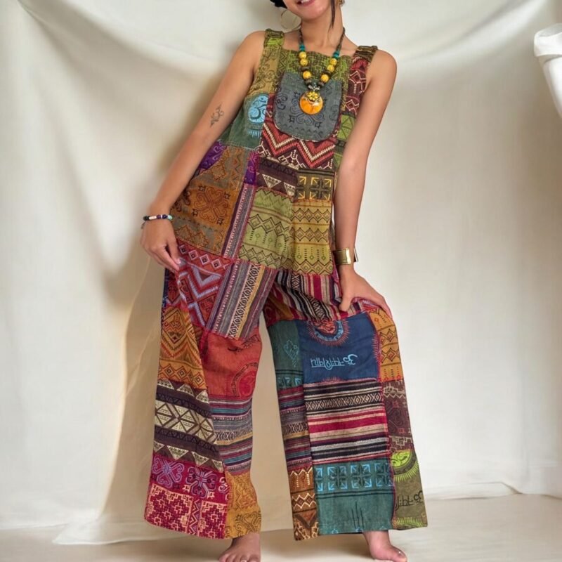Patchwork Boho Overall for women