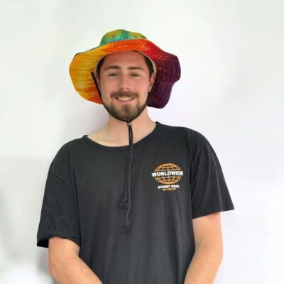 Everyday Hemp Hat with String: Rainbow - Image 6