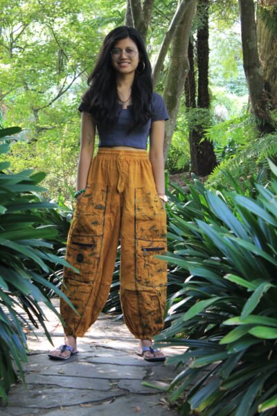 Mushroom Printed Cotton Trousers - Image 7