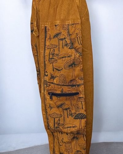 Mushroom printed Mustard trousers