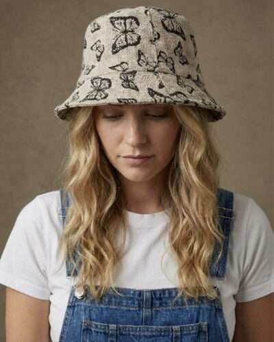 Hemp Bucket Hat Butterfly