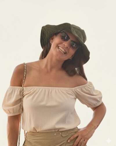 a woman wearing solid green hemp hat