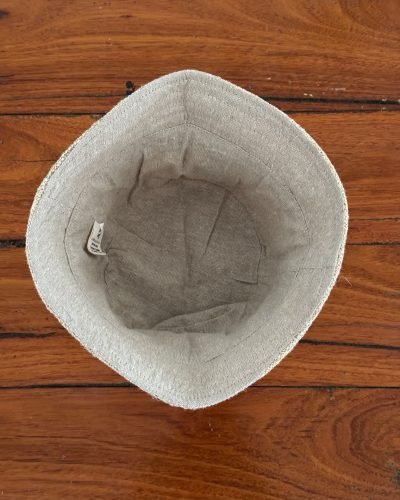 beige bucket hat inside