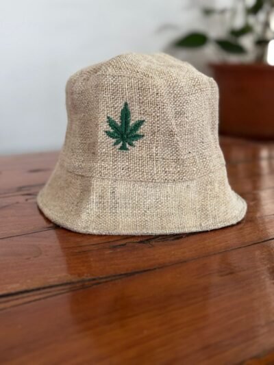 beige hemp leaf front
