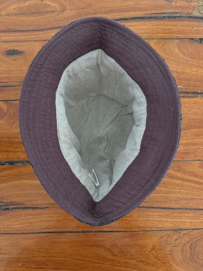 brown bucket hat inside