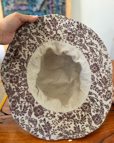 floral hemp hat back side