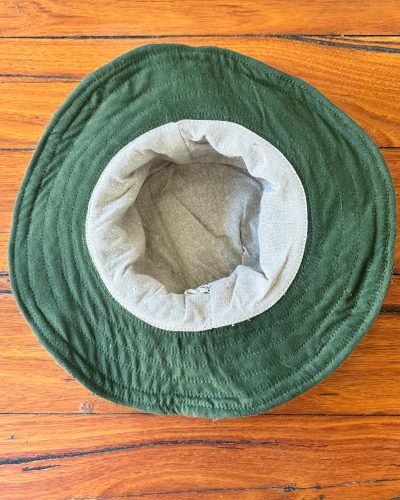solid green hemp hat inside