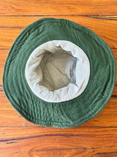 solid green hemp hat inside