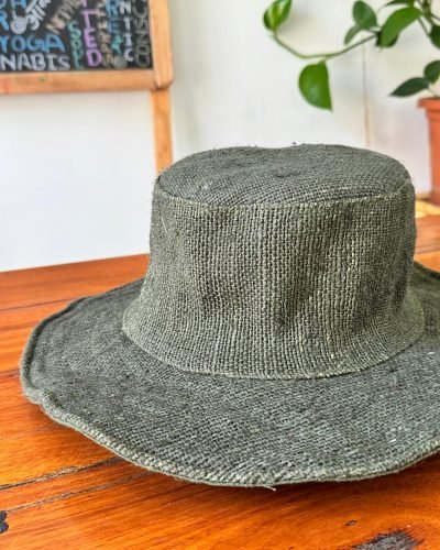 solid hemp green hat zoom