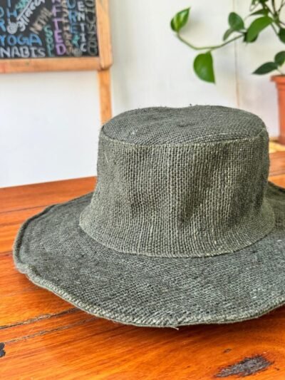 solid hemp green hat zoom